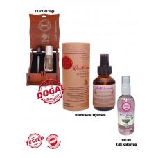 Karışık Set 3 lü                          Gül Yağı 2 gr - Hydrosol 100 ml - Gül Kolonyası 100 ml